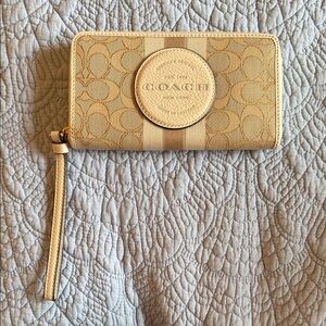 Coach Tan Signature Wristlet